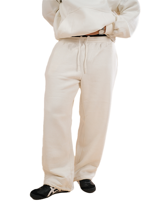 White Oversized wide-leg sweatpants