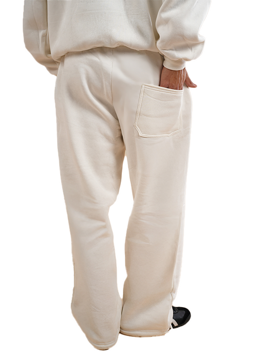 White Oversized wide-leg sweatpants